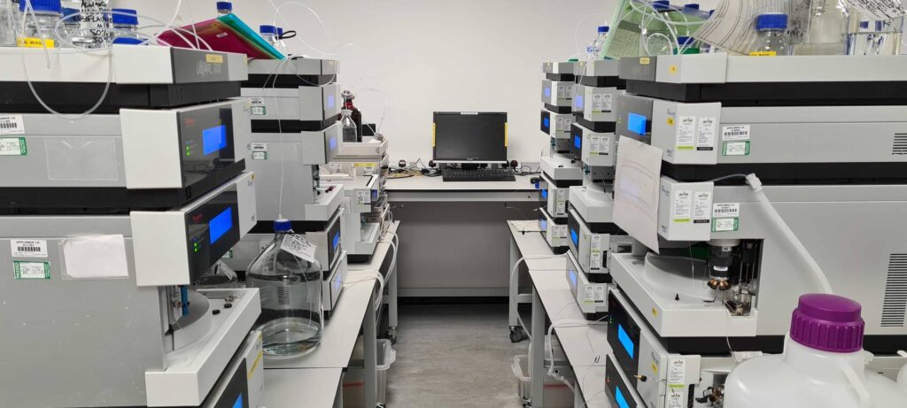 Atrium Scientific internal testing lab with HPLC, GC, and LC-MS capability supporting quality control and R&D